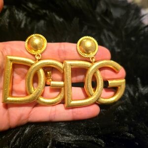 D&G 18kgp Gold Statement Earrings